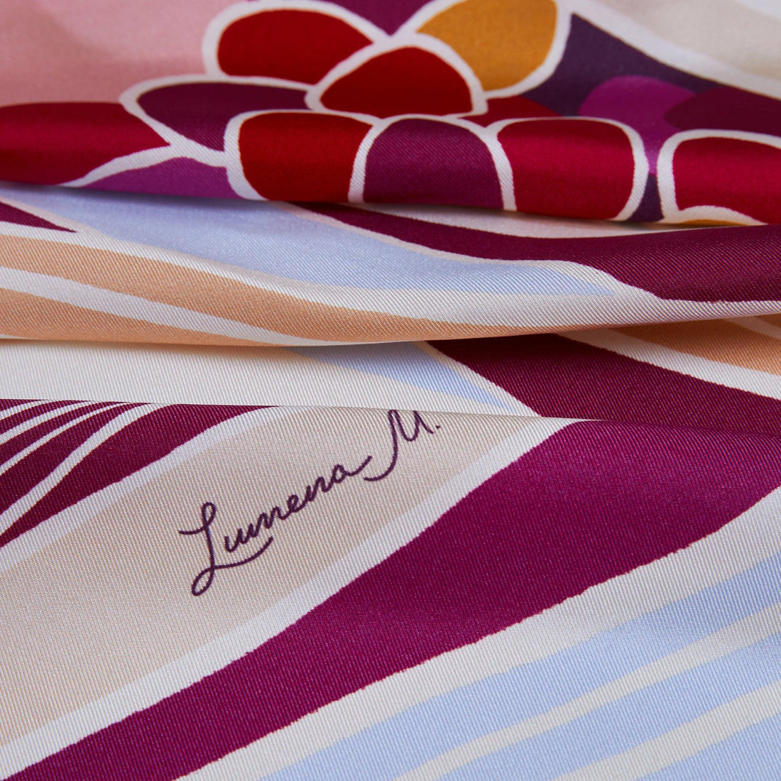 The Palm (Burgundy) / Pocket square 35 - Lumena Maison