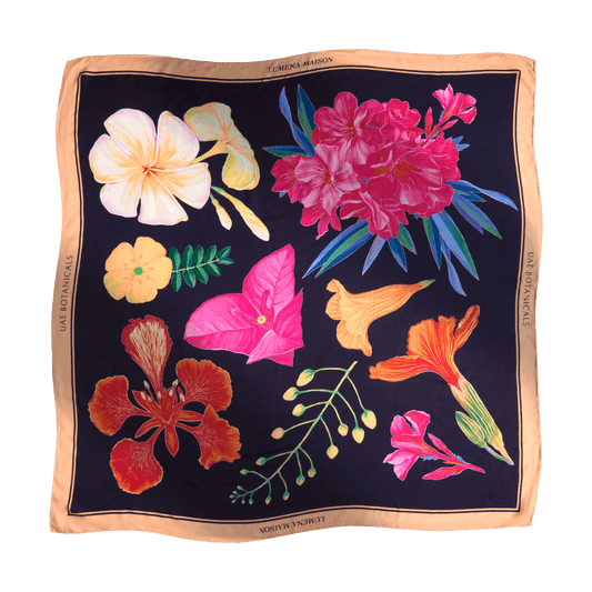 UAE Botanicals (Black) / Shawl - Lumena Maison