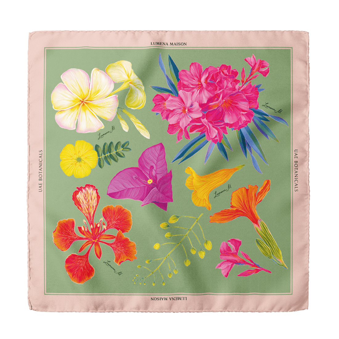UAE Botanicals (Sage Green) / Pocket square 35 - Lumena Maison