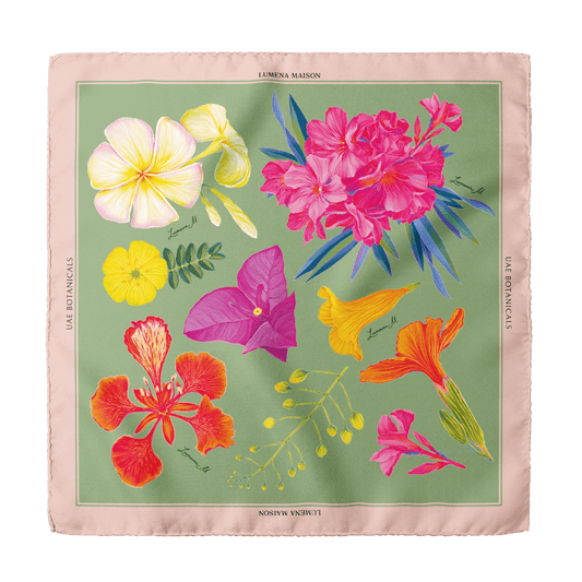 UAE Botanicals (Sage Green) / Pocket square 35 - Lumena Maison