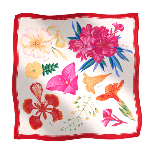 UAE Botanicals (Milky White) / Shawl - Lumena Maison