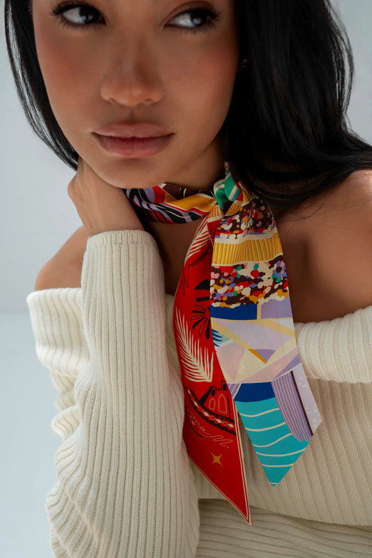 Formula 1 Abu Dhabi (Red) / Silk twilly scarf