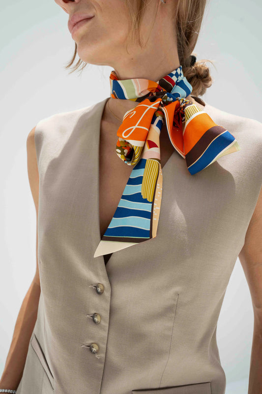 Formula 1 Abu Dhabi (Orange) / Silk twilly scarf