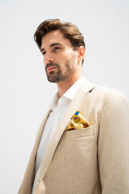 Arabian Nights ( Red/ Warm Beige)/ Pocket square 35