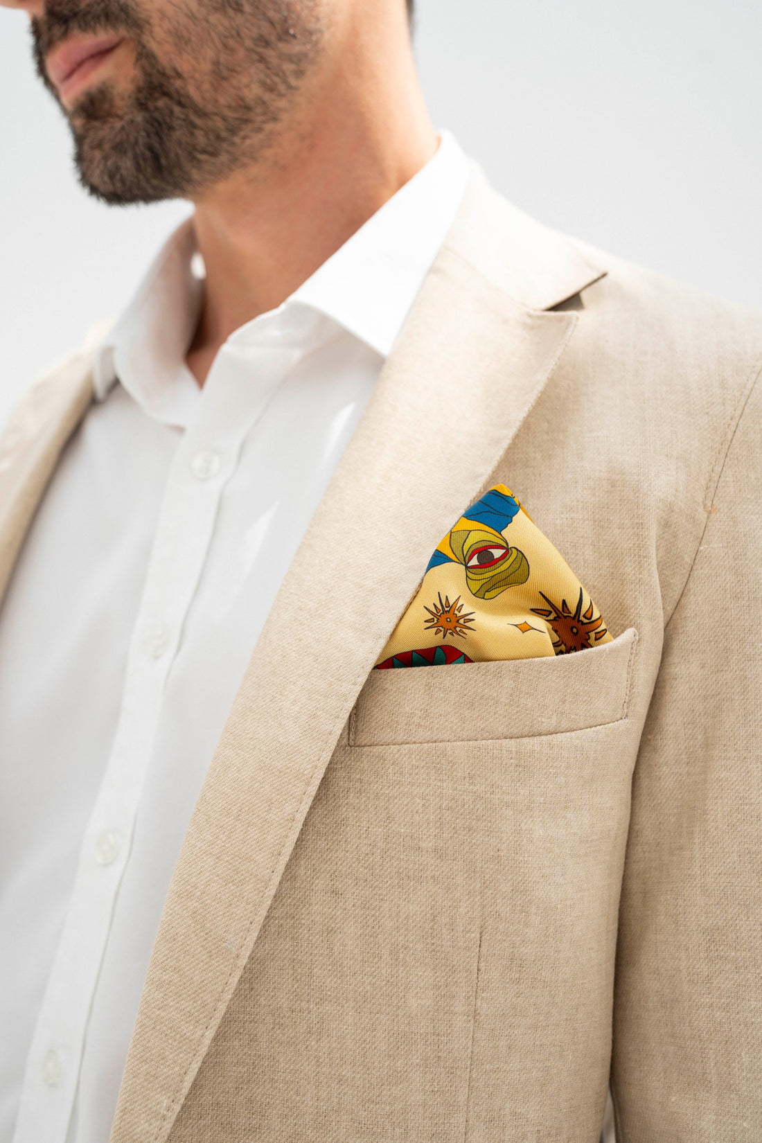 Arabian Nights ( Red/ Warm Beige)/ Pocket square 35