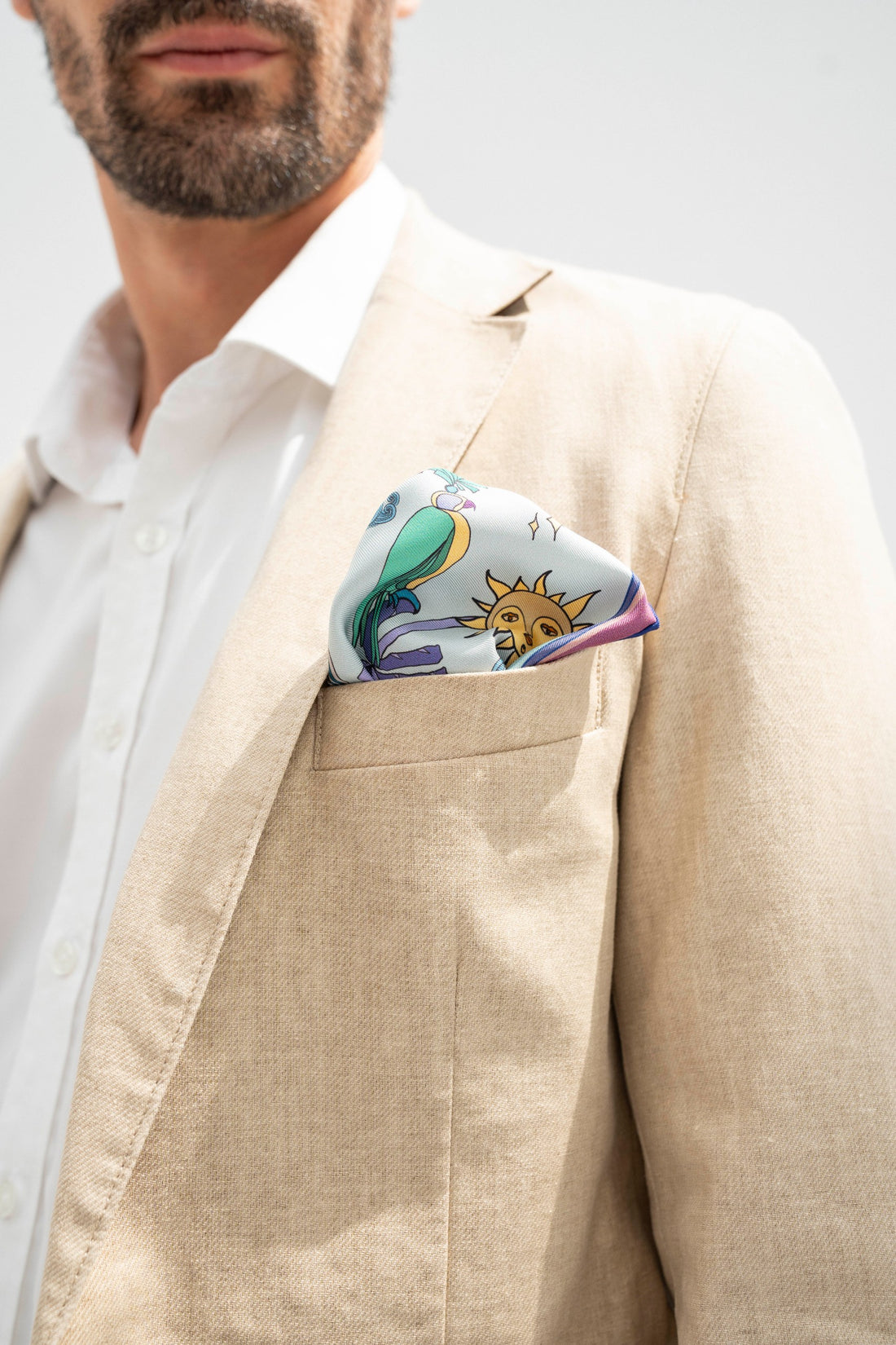 Arabian Nights ( Lavender Purple/ Vanilla Beige)/ Pocket square 35