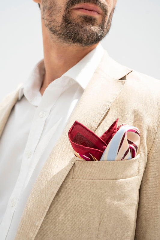The Palm (Burgundy) / Pocket square 35