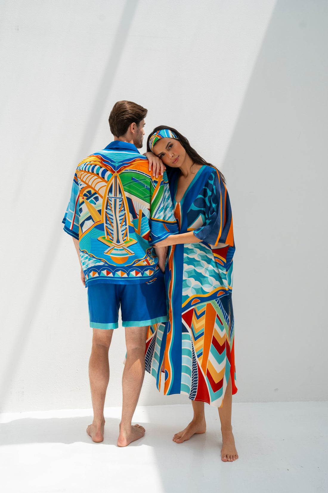 The Tribute to Burj Al Arab/  Male silk set with shorts