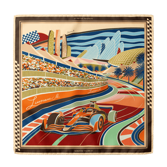 Formula 1 Abu Dhabi (Brown) / Pocket Square 35 - Lumena Maison