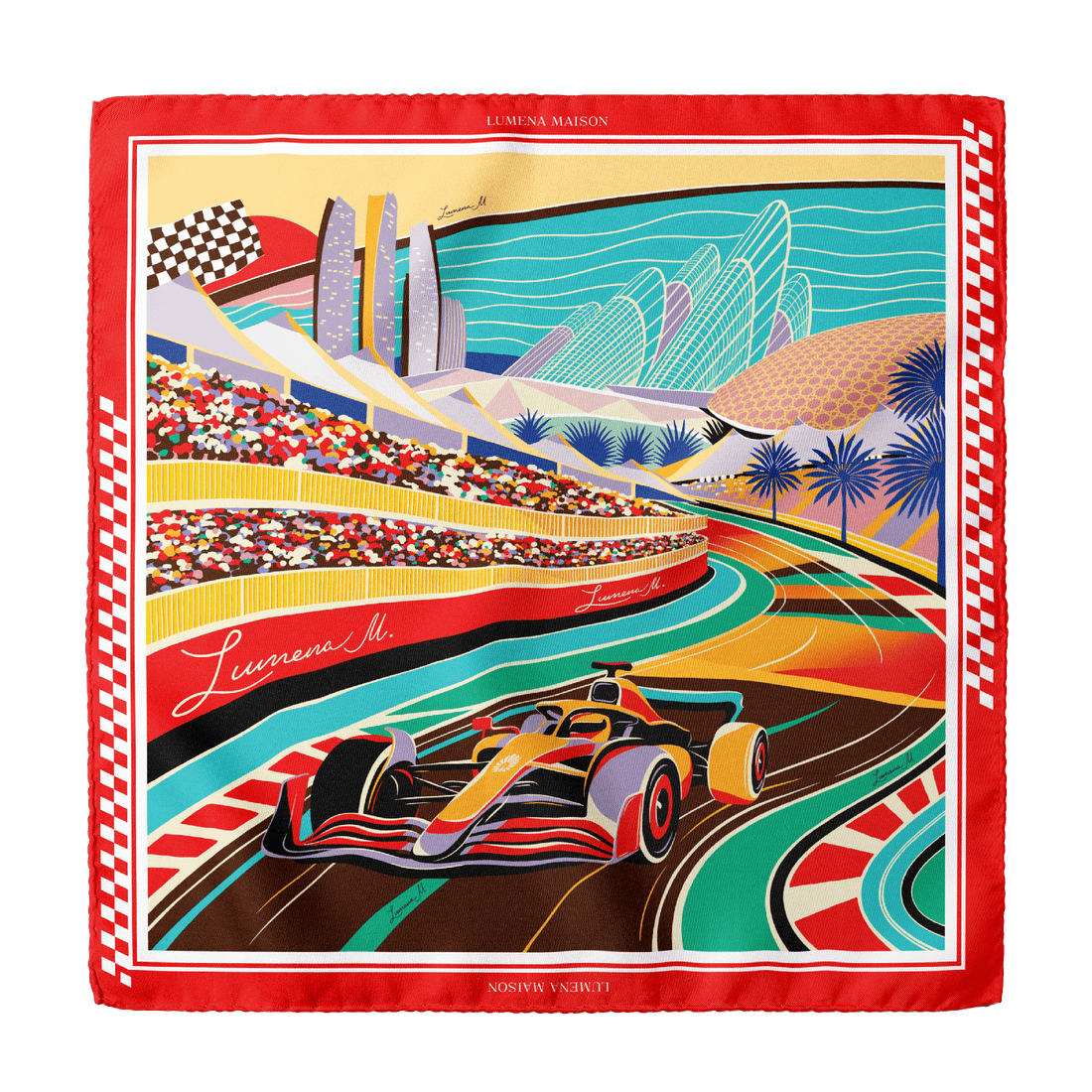 Formula 1 Abu Dhabi (Red) / Pocket Square 35 - Lumena Maison
