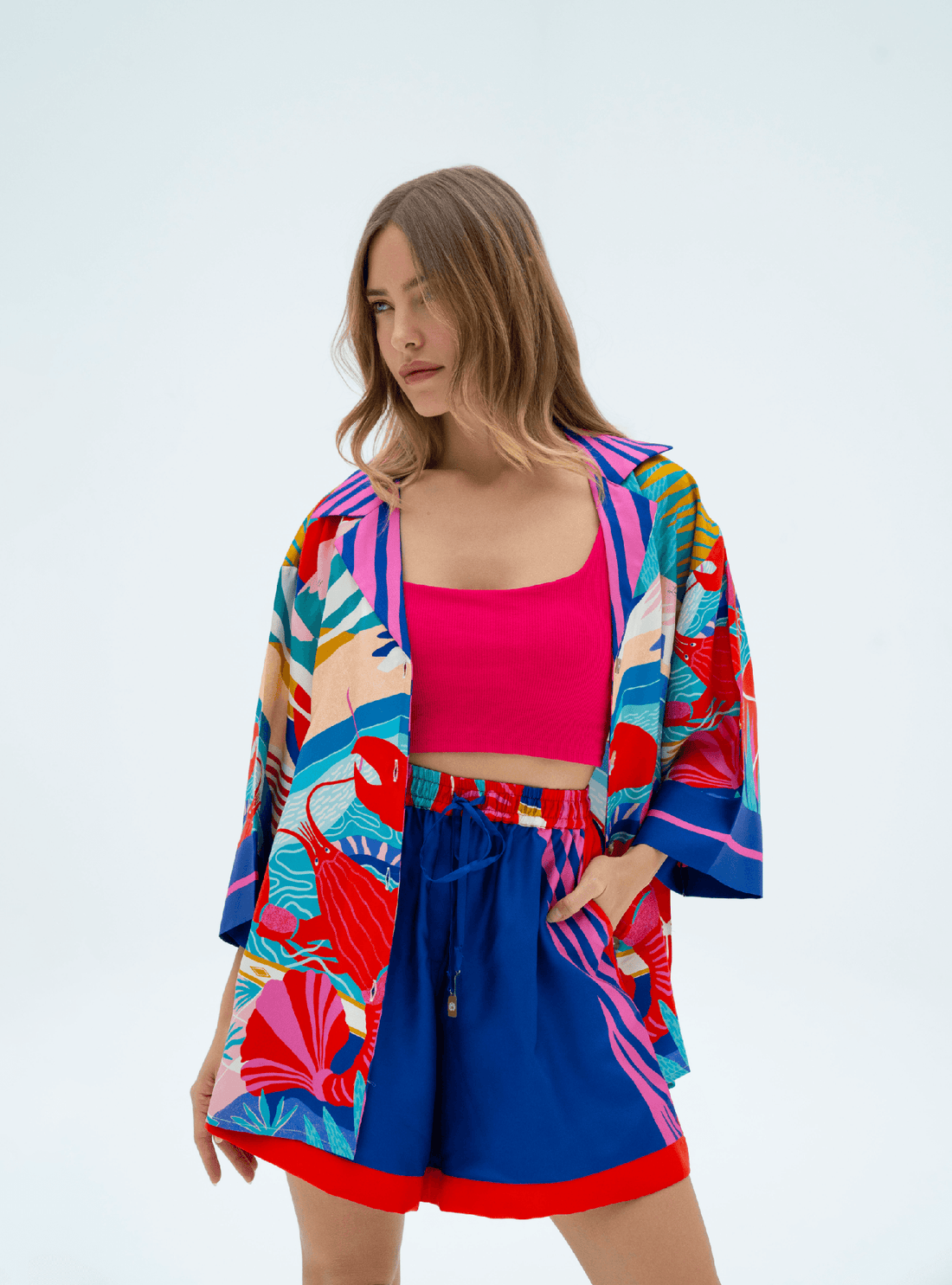 Dreaming under the Dubai sun / Silk set with shorts - Lumena Maison