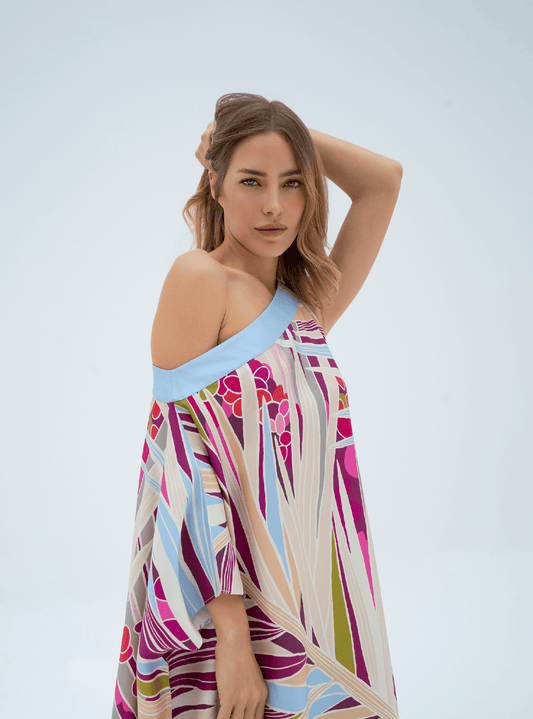 The Palm (Burgundy) / Silk dress - Lumena Maison