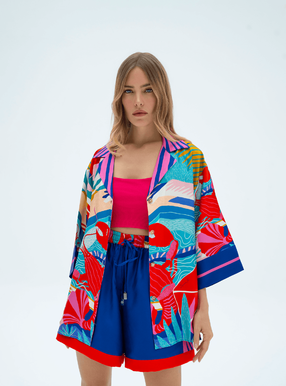 Dreaming under the Dubai sun / Silk set with shorts - Lumena Maison
