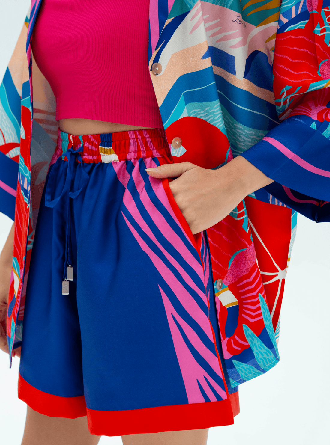 Dreaming under the Dubai sun / Silk set with shorts - Lumena Maison
