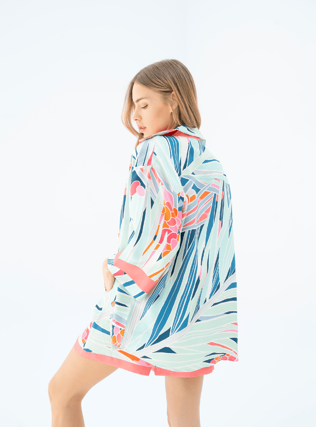 The Palm / Silk set with shorts - Lumena Maison