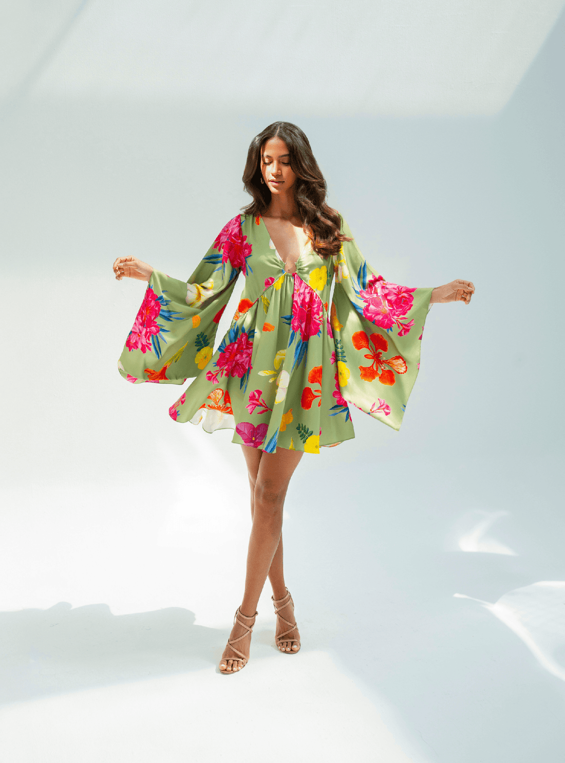 UAE Botanicals (Sage Green) / Butterfly dress - Lumena Maison