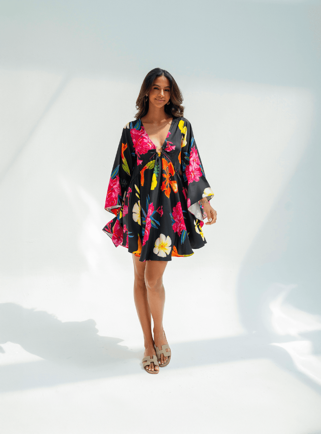 UAE Botanicals (Black) / Butterfly dress - Lumena Maison
