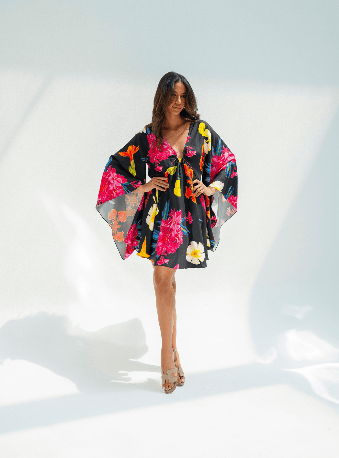 UAE Botanicals (Black) / Butterfly dress - Lumena Maison