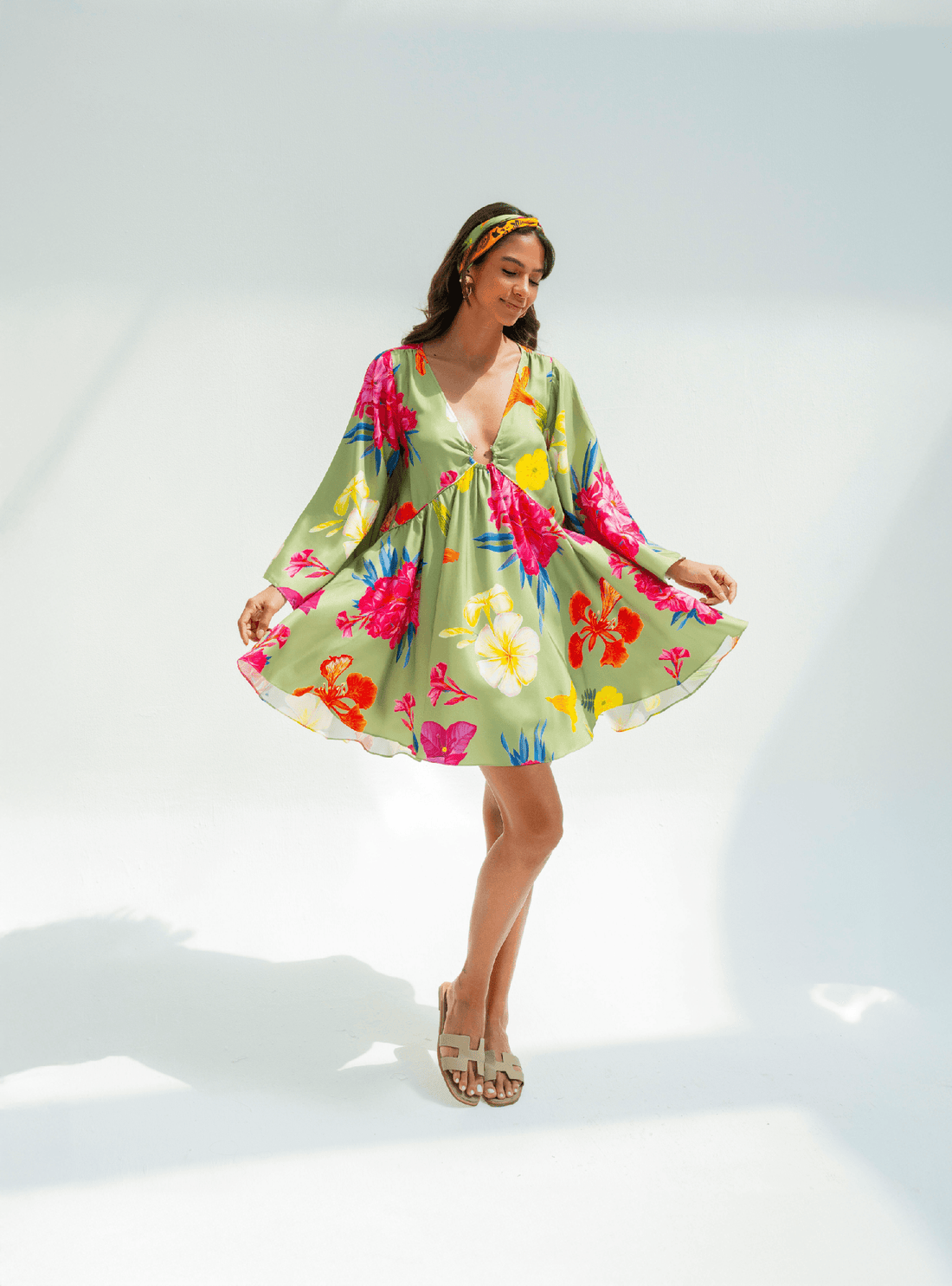 UAE Botanicals (Sage Green) / Butterfly dress - Lumena Maison