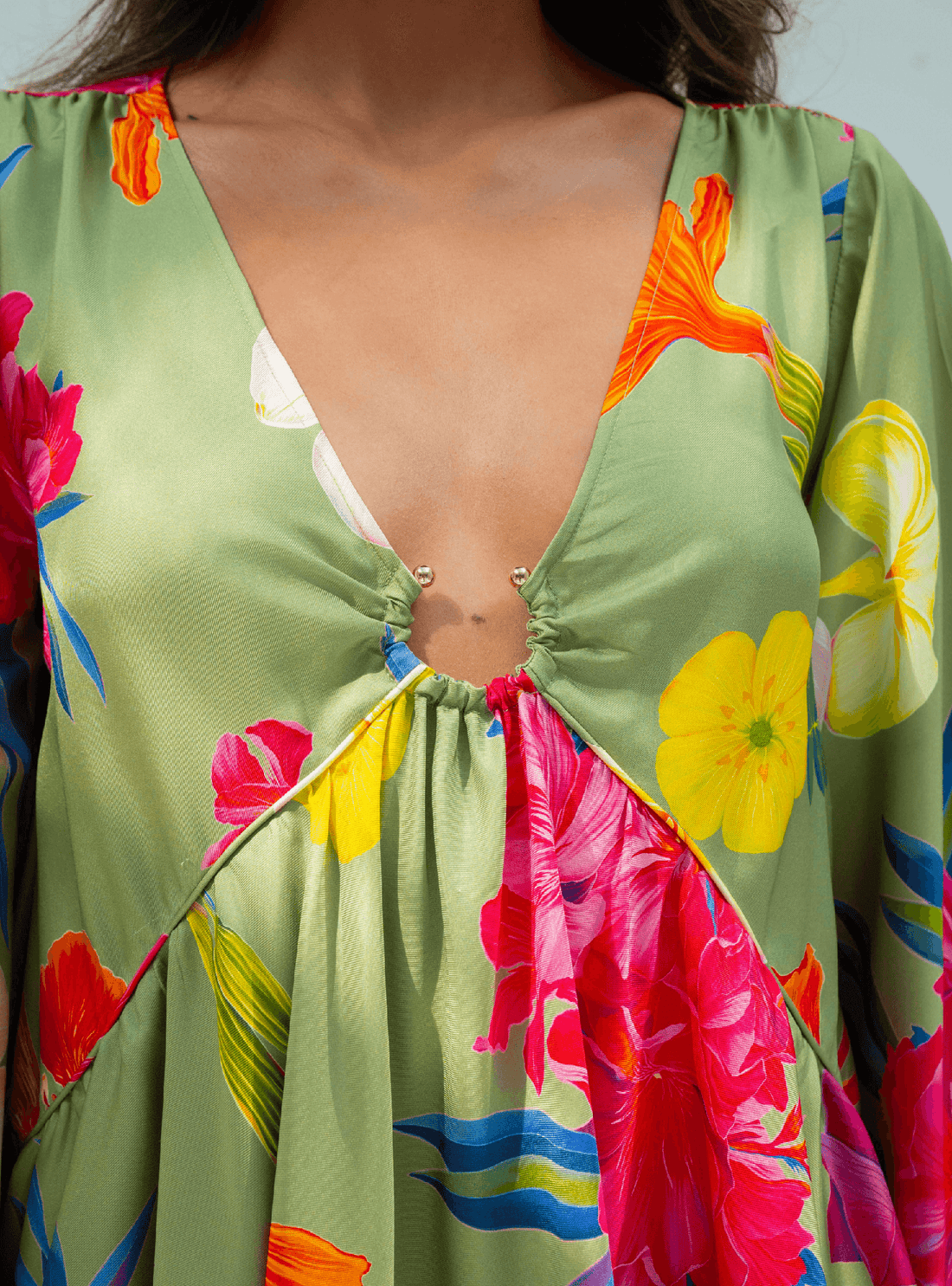 UAE Botanicals (Sage Green) / Butterfly dress - Lumena Maison