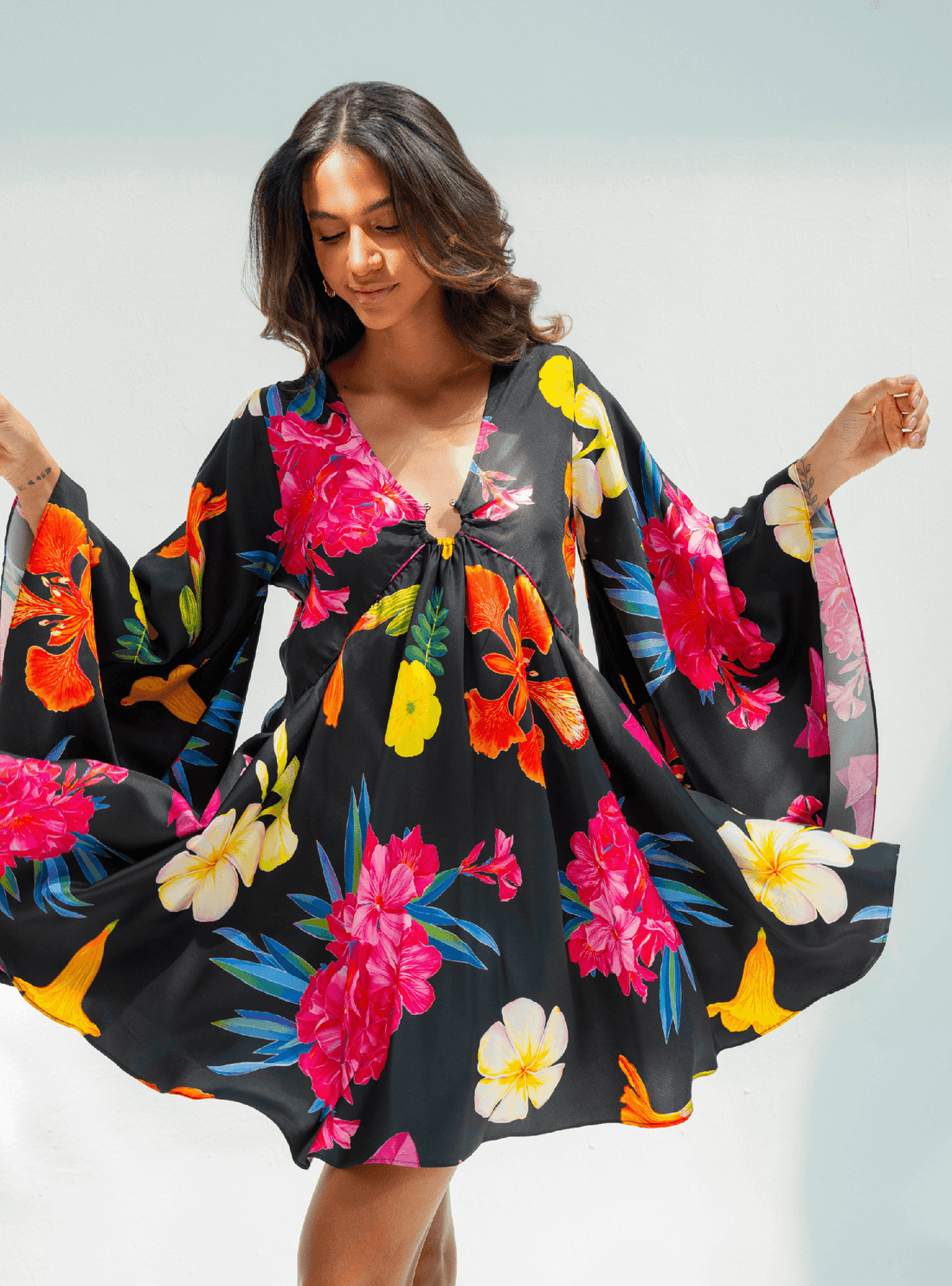 UAE Botanicals (Black) / Butterfly dress - Lumena Maison