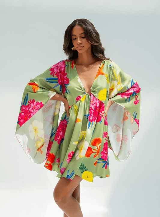 UAE Botanicals (Sage Green) / Butterfly dress - Lumena Maison