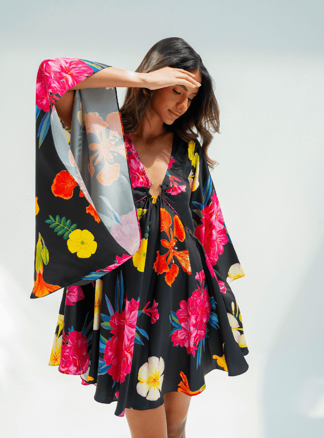 UAE Botanicals (Black) / Butterfly dress - Lumena Maison