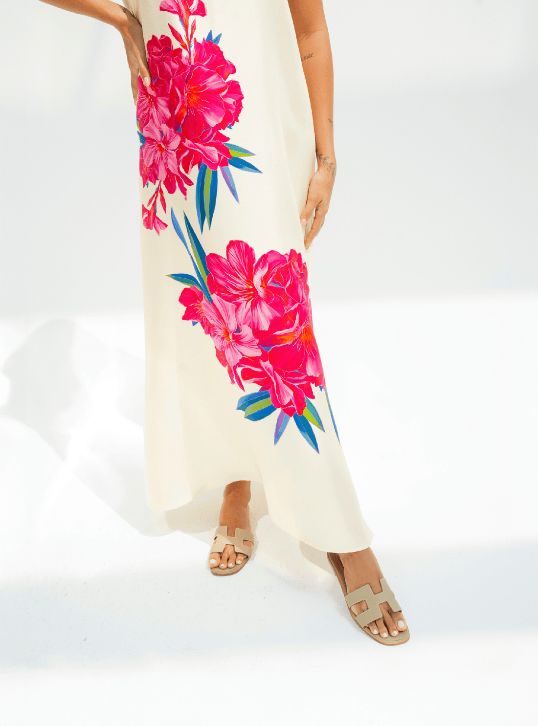 UAE Botanicals (Milky White) / A-line dress - Lumena Maison