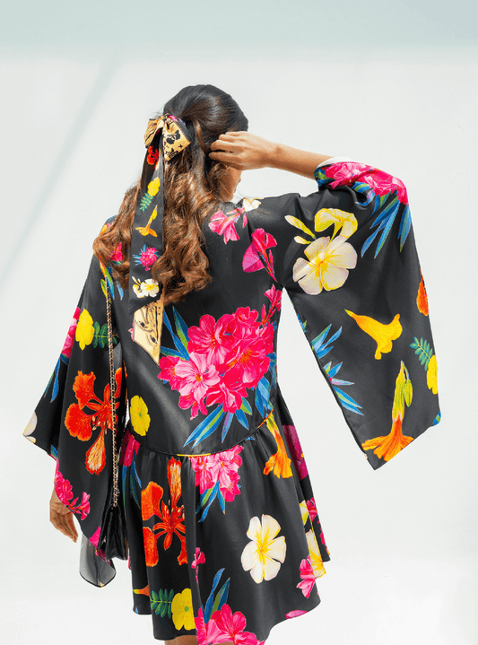 UAE Botanicals (Black) / Butterfly dress - Lumena Maison