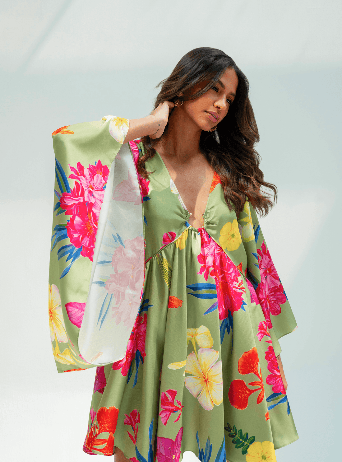 UAE Botanicals (Sage Green) / Butterfly dress - Lumena Maison