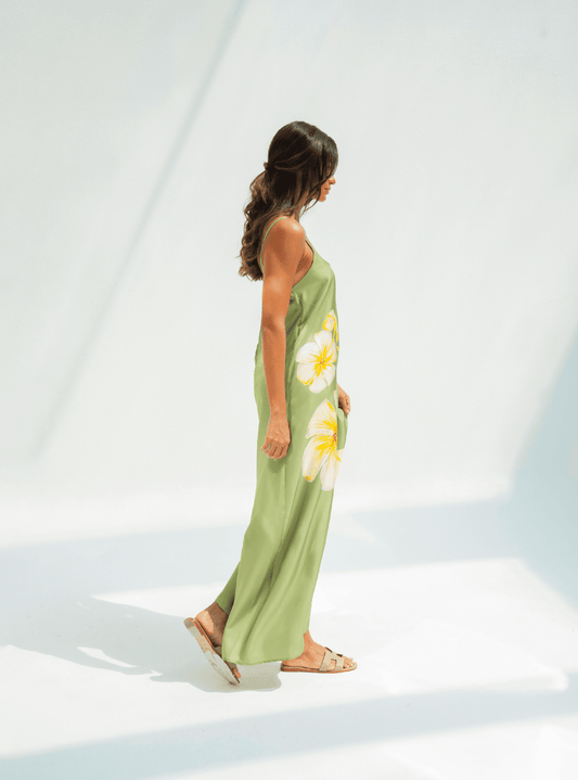 UAE Botanicals (Sage Green) / A-line dress - Lumena Maison