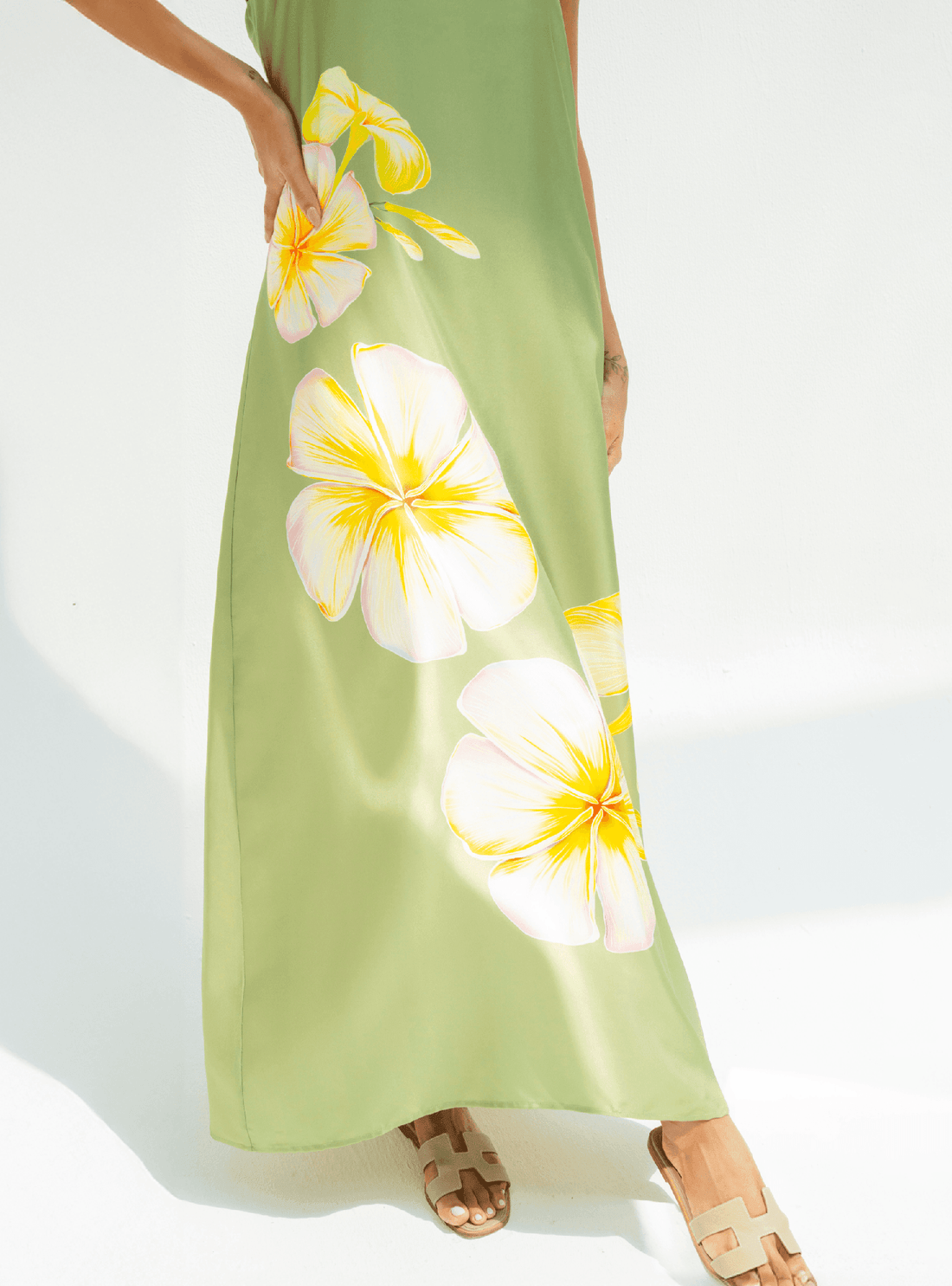UAE Botanicals (Sage Green) / A-line dress - Lumena Maison