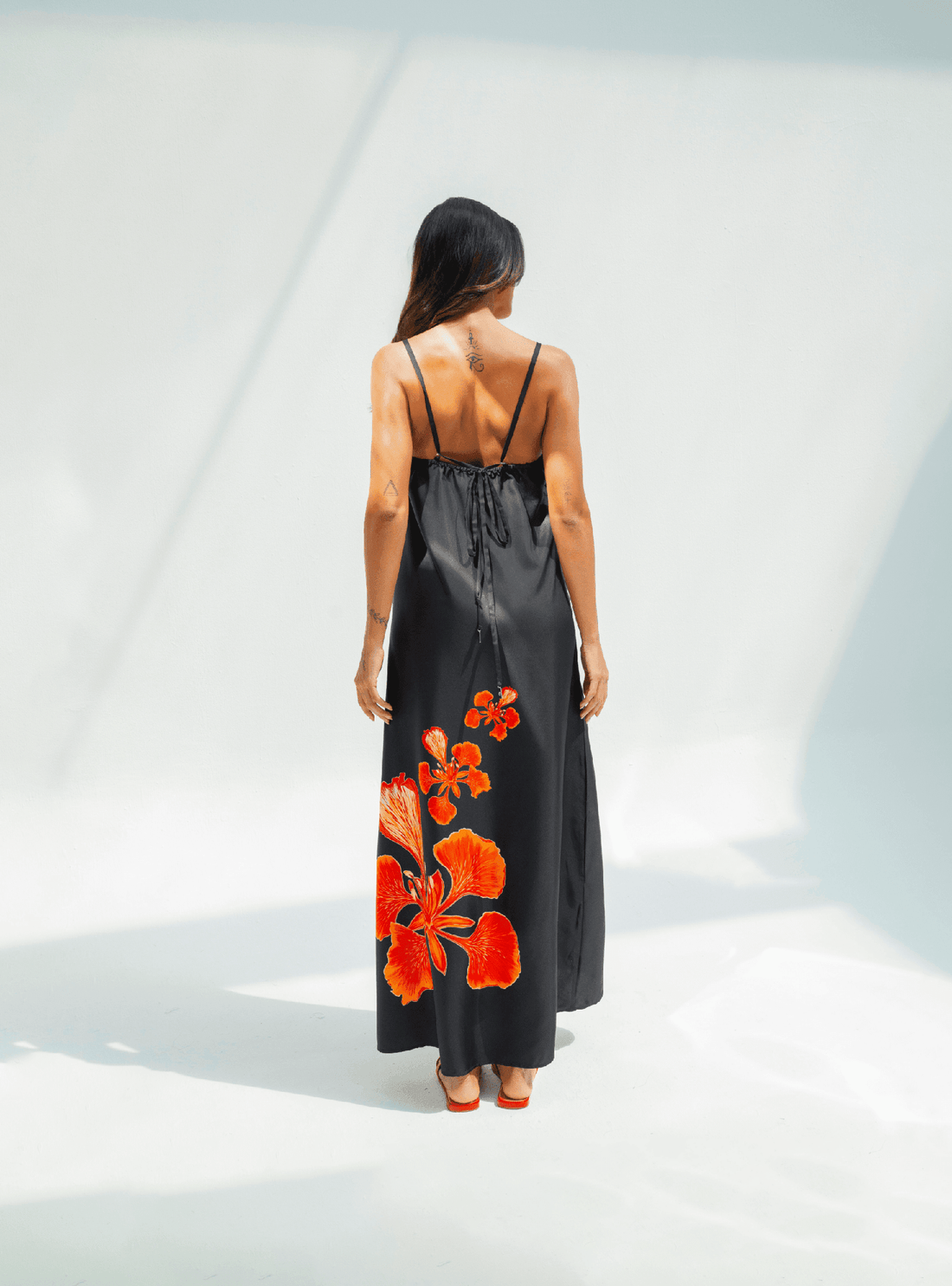 UAE Botanicals (Black) / A-line dress - Lumena Maison