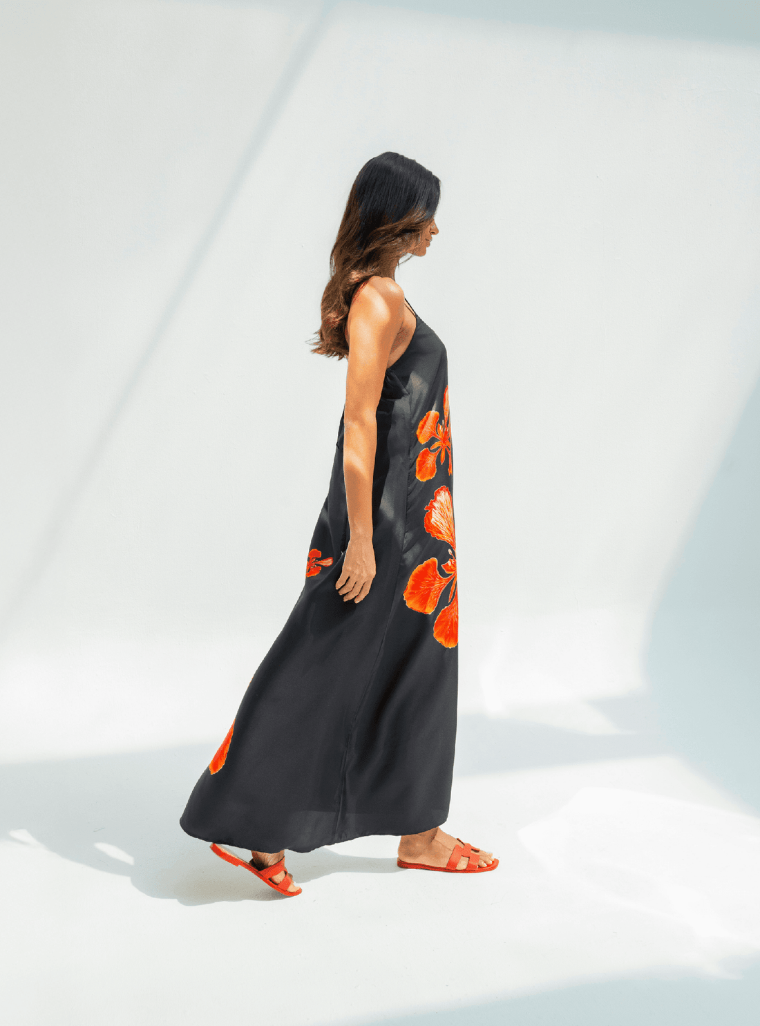 UAE Botanicals (Black) / A-line dress - Lumena Maison