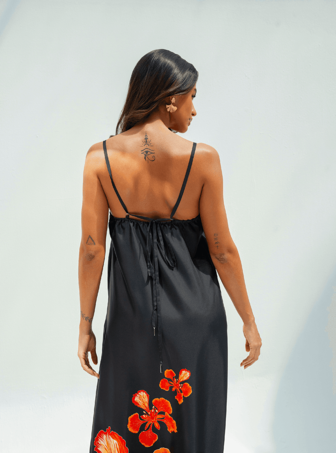 UAE Botanicals (Black) / A-line dress - Lumena Maison