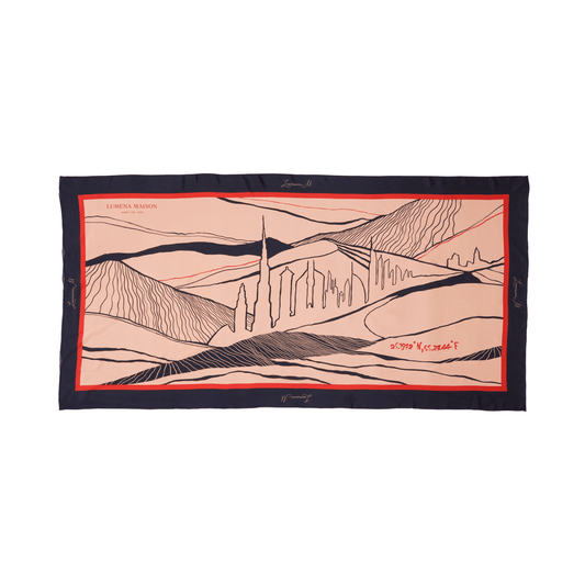 The Dubai skyline (Espresso Brown) / Pareo - Lumena Maison