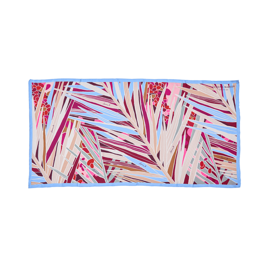 The Palm (Burgundy & Sky Blue frame) / Pareo - Lumena Maison