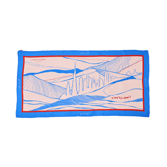 The Dubai skyline (Marine Blue) / Pareo - Lumena Maison