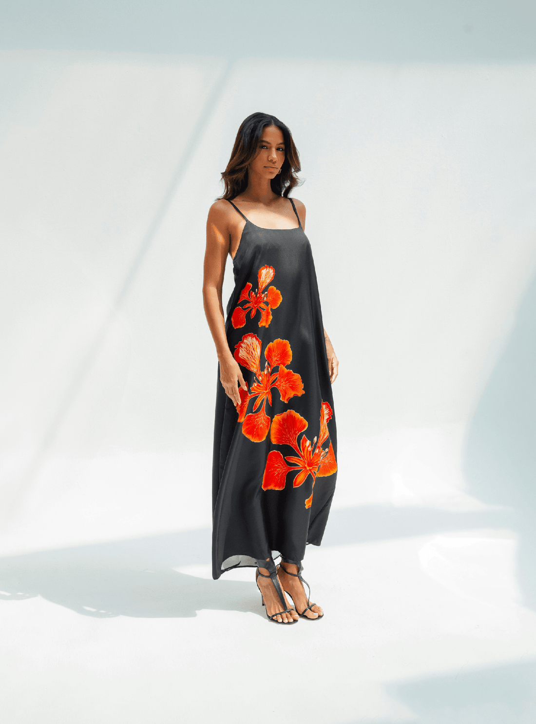 UAE Botanicals (Black) / A-line dress - Lumena Maison