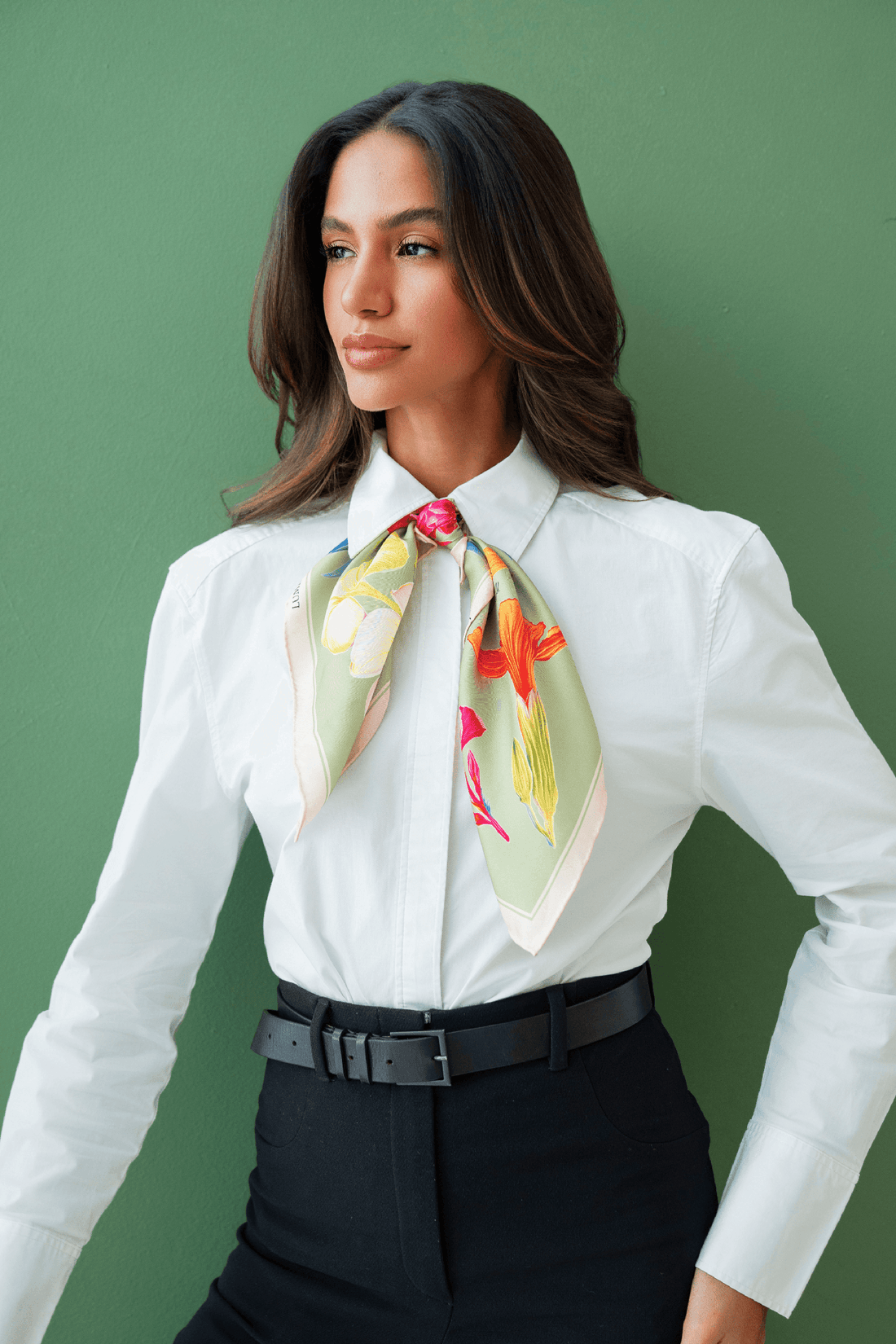 UAE Botanicals (Sage Green) / Silk scarf - Lumena Maison
