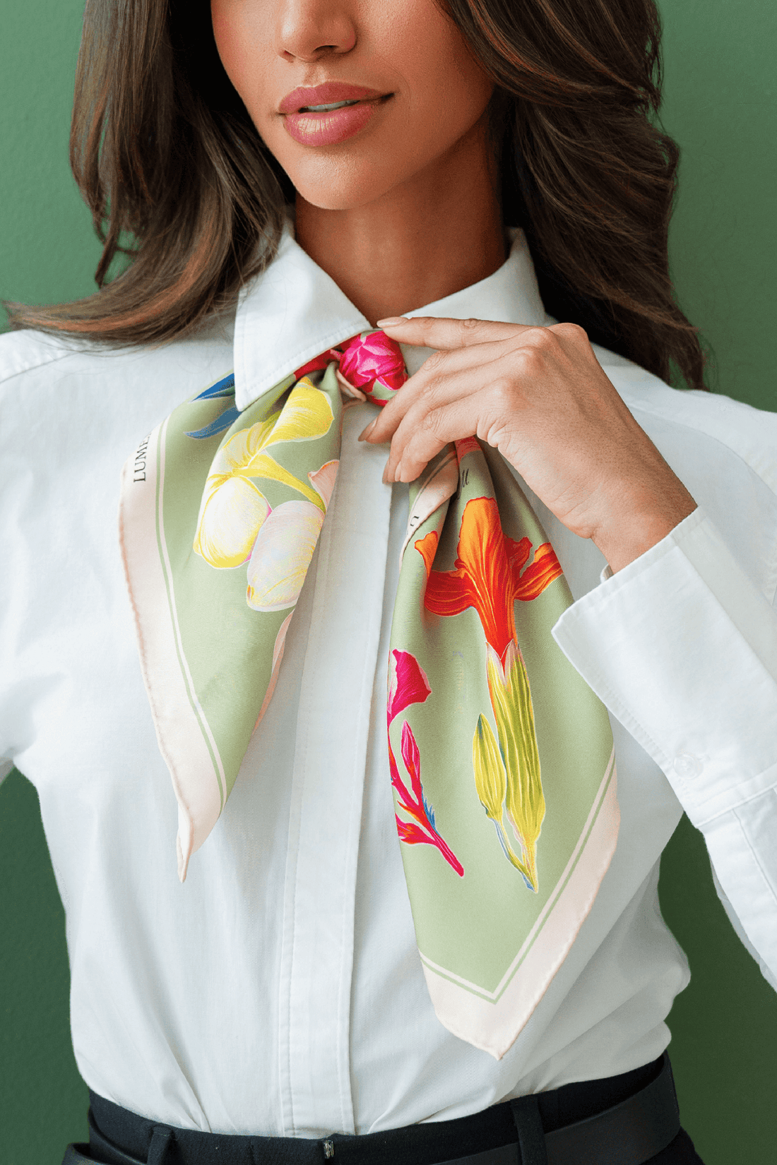 UAE Botanicals (Sage Green) / Silk scarf - Lumena Maison