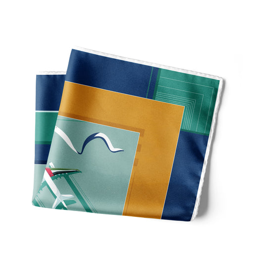 Peaceful Skies, Endless Horizons- UAE (Admiral Blue, Red, Yellow)/ Pocket square 35
