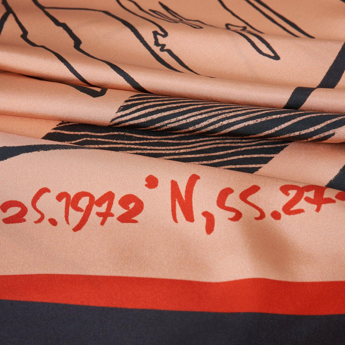 The Dubai skyline (Espresso Brown) / Silk scarf - Lumena Maison