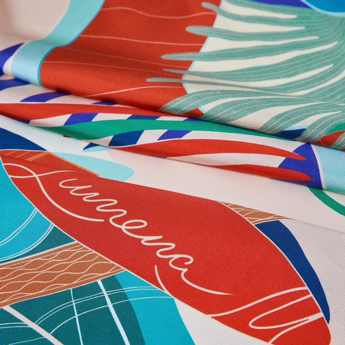 The Dubai Kite beach (Brick Orange) / Silk scarf - Lumena Maison