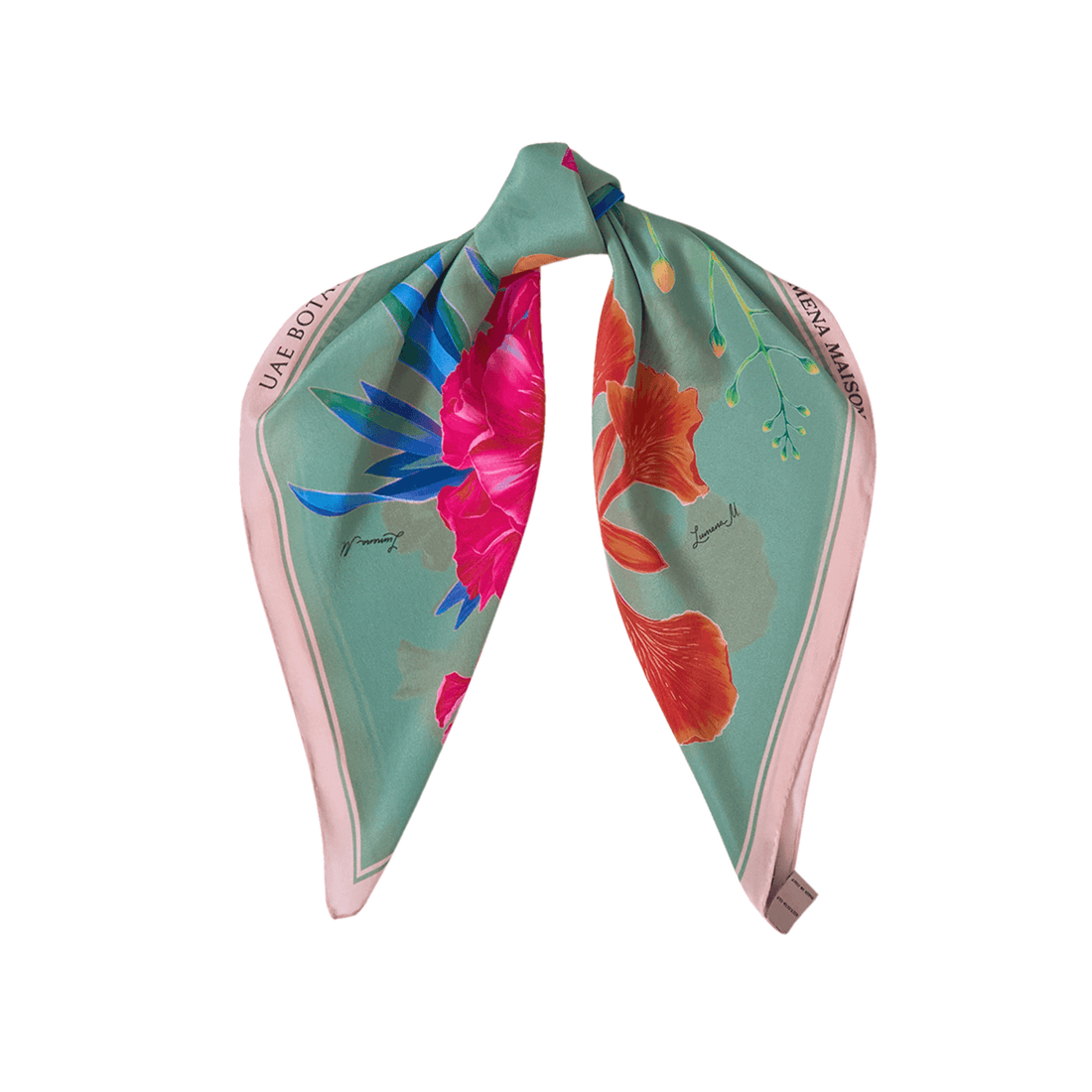 UAE Botanicals (Sage Green) / Silk scarf - Lumena Maison