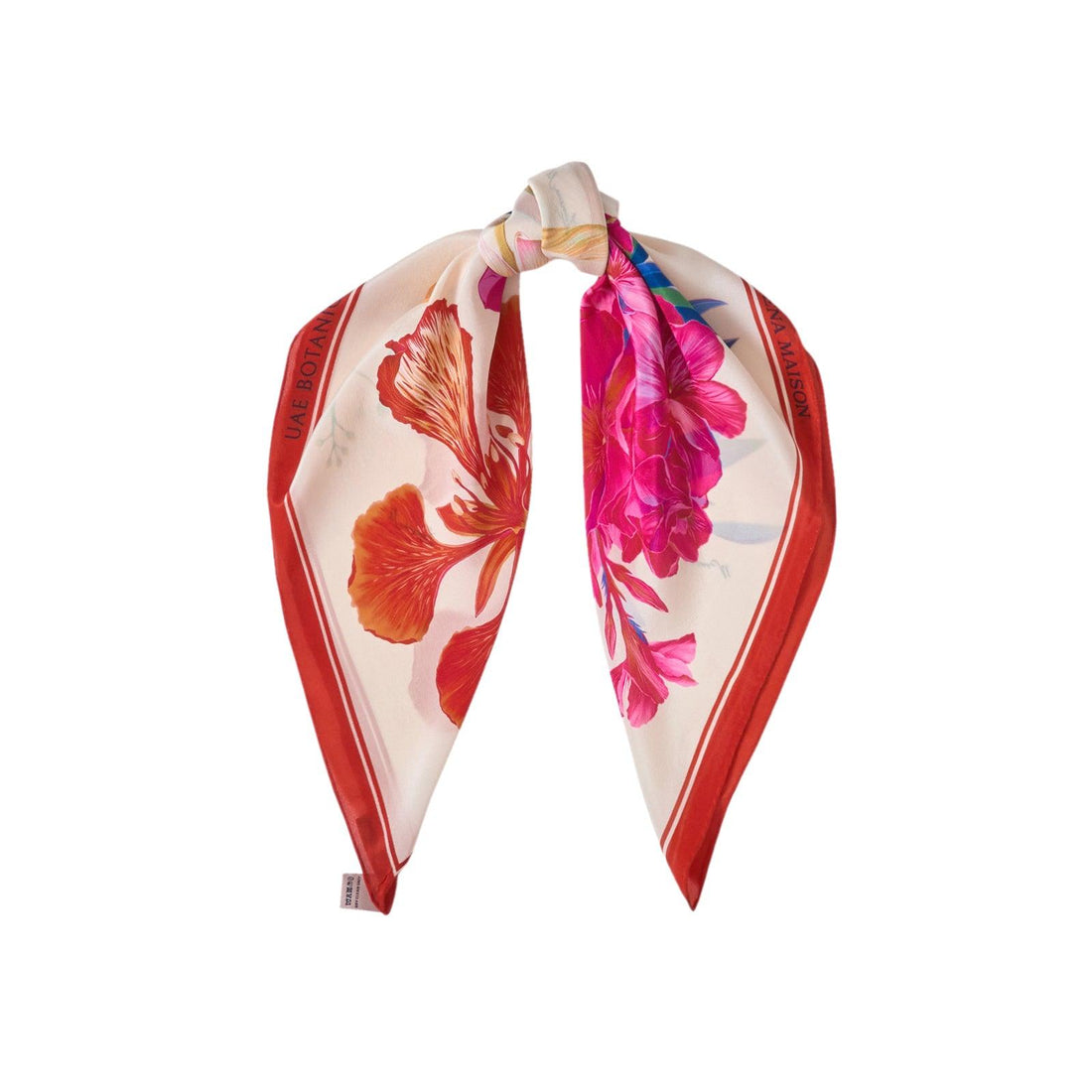 UAE Botanicals (Milky White) / Silk scarf - Lumena Maison