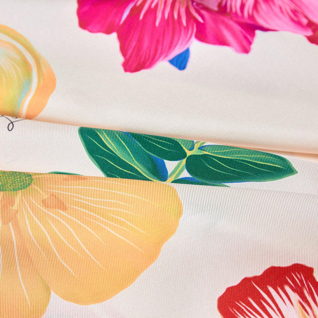 UAE Botanicals (Milky White) / Silk scarf - Lumena Maison