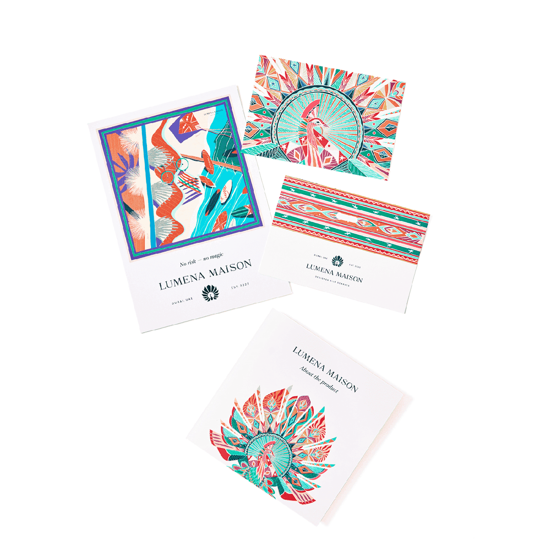 The Story of Emirati Equestrian Heritage (Blue & Red )/ Pocket square 35