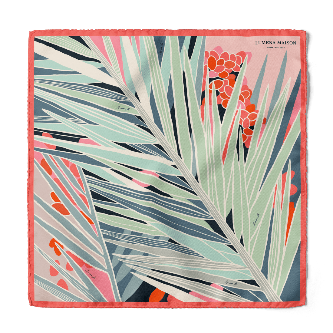 The Palm / Pocket square 35 - Lumena Maison