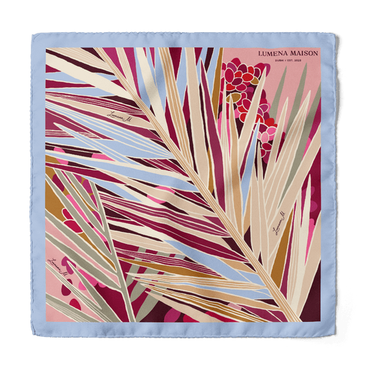 The Palm (Burgundy) / Pocket square 35 - Lumena Maison